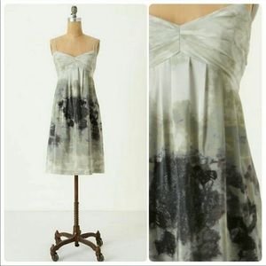 BOGO! NEW Anthropologie Fei Charcoal Terrace Watercolor Silk Dress